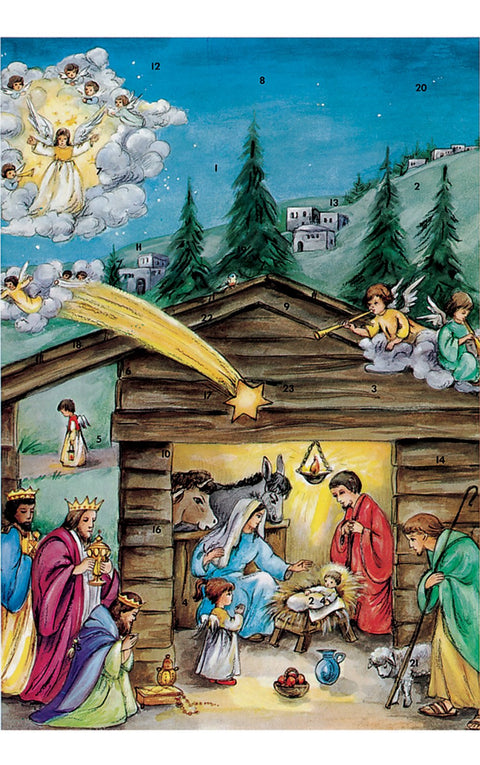 Alexander Taron Importer 10078 Korsch Advent-Nativity Scene-11.5" H x 8" W x .1" D, Brown