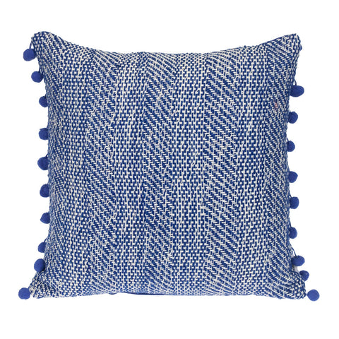 Parkland Collection Transitional Woven Blue Square 18" x 18" Pillow