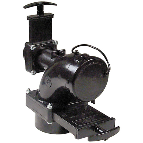 Valterra T68 Heel Inlet Rotating Valve - 3" Hub x 1-1/2" Hub x 3" Bayonet Cap,Black