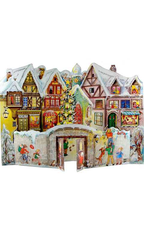 Alexander Taron Importer ADV555 - Sellmer Advent - Village with Kids - 14.75"" H x 10.25"" W x .1"" D
