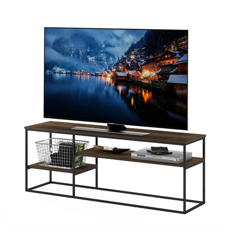 Furinno Moretti Modern Lifestyle TV Stand for TV up to 65 Inch Columbia Walnut
