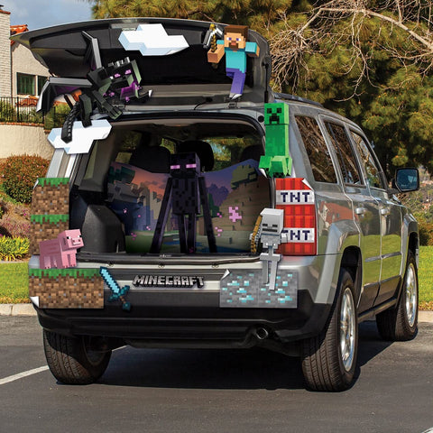 Minecraft Trunk or Treat Decorations for Car, Official Minecraft Car Trunk Decorations for Halloween, Kit with Themed Panels for Cars and SUVs