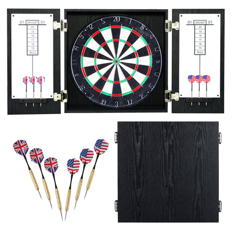 Winchester Dartboard Cabinet with Sisal Fiber for Steel Tip Darts - Black Finish