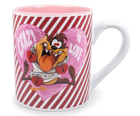 Silver Buffalo Exclusive Looney Tunes Tasmanian Devil Crazy In Love Ceramic Coffee Mug | Kitchen Accessories And Housewares, Drinkware For Home Bar Set | Holds 14 Ounces
