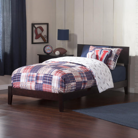 AFI, Orlando Twin Foundation Bed with Attachable USB Charger, Espresso