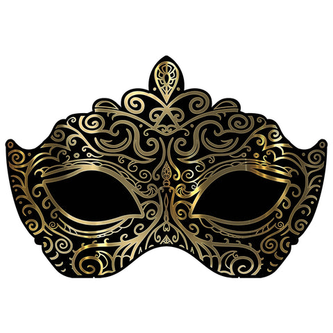 3D Masquerade Mask Stand Up Decoration - 4.25' - Gold and Black