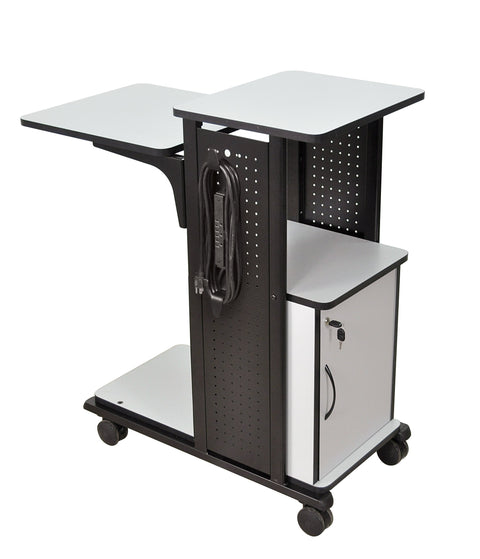 LUXOR WPS4CE 40" Presentation Station- Cabinet Electric, 3" Rolling Casters with Two Locking Brakes, 110 lbs., 18"W x 34.25"D x 40"H, Includes 3-Outlet UL-Listed