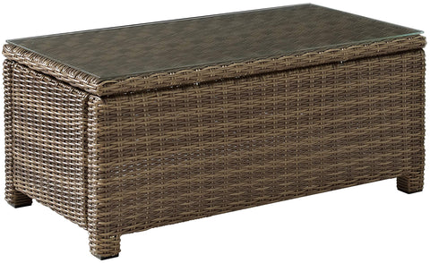 Bradenton Wicker Outdoor Coffee Table Weathered Brown