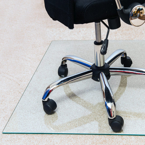 Glaciermat Heavy Duty Glass Chair Mat for Hard Floors & Carpets - 36Inch x 42Inch