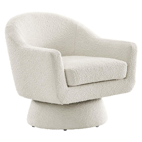 Modway EEI-6359-IVO Astral Boucle Fabric Swivel Chair, Ivory