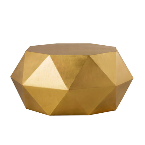 Pasargad Home Byzantine Kronos Design Brass Finish Iron Coffee Table - Small Sofa End Table Indoor Accent Table - Diamond Shape Coffeetable for Living Room, Luxury Room Office