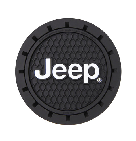 Plasticolor 000652R01 Jeep Logo Auto Car Truck SUV Cup Holder Coaster 2-Pack , Black