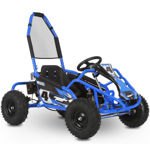 MotoTec Mud 98cc Go Kart Full Suspension Blue