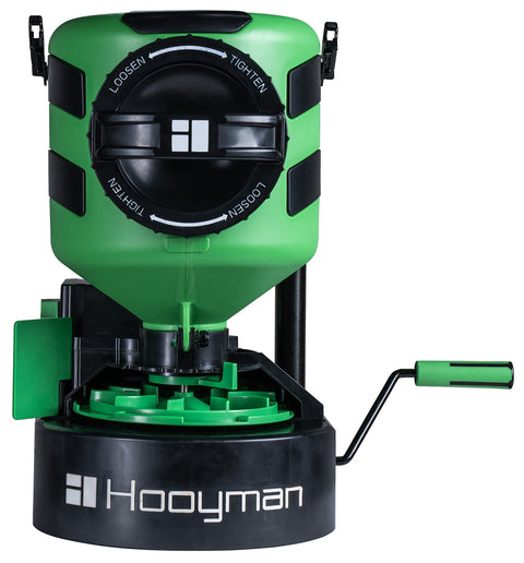 Hooyman Manual Chest Spreader with Adjustable Feed Rate, 20ft Throwing Distance, Multi-Season Use, and 35lb Hopper for Seeds, Ice Melt, Fertilizer, and Granule Herbicides for Lawn, Garden, Food Plot