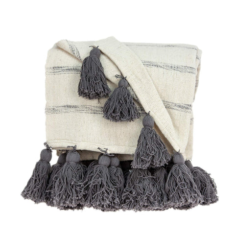 Parkland Collection Seema Transitional Multicolored Handloomed 52" x 67" Cotton Throw Blanket