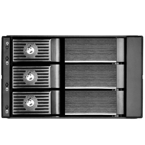 2x5.25 inch device bay to 3x3.5 inch SAS/SATA 6.0 Gbits trayless hot-swap Cage