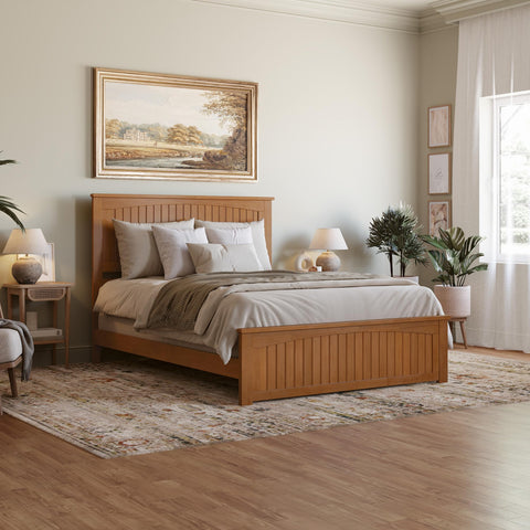 AFI, Nantucket Queen Foundation Bed with Matching Footboard, Light Toffee