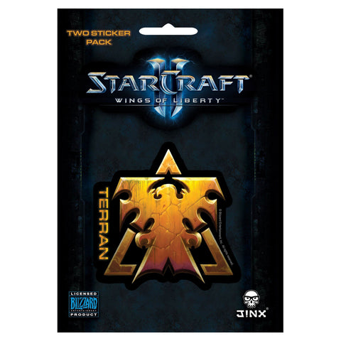 JINX Starcraft II: Wings of Liberty Terran Sticker, Gold, 2 Multi-Size Stickers