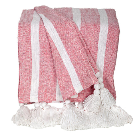 Parkland Collection Pink Cotton Slub Throw 50” x 60 for Your Living Space