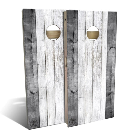 Skip's Garage Grey Barn Wood Cornhole Set - All-Weather 2x4 (Weather Bags) - NO Accessories