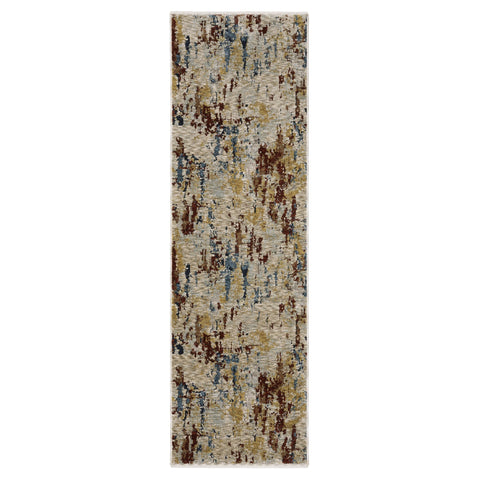 Oriental Weavers Capella Area Rug - CAP11-2'3" x 7'6" - in Beige/Multi - Modern Style, Stain Resistant, Family and Pet Friendly, Entryway, Hallway Runner Rug