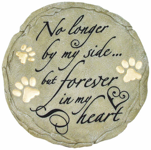 Spoontiques - Garden Décor - No Longer by My Side Stepping Stone - Decorative Stone for Garden, 9.63" Diameter