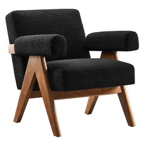 Modway EEI-6502-BLK Lyra Boucle Fabric Armchair, Black