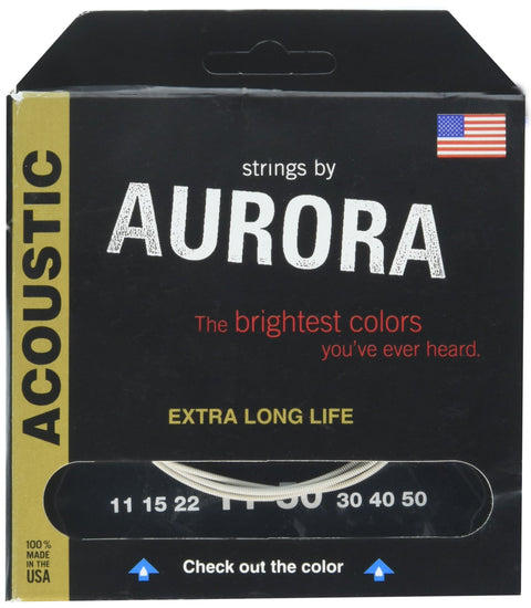 Aurora Strings AURWHT.AC11 Acoustic Strings 11, Med/Light, White