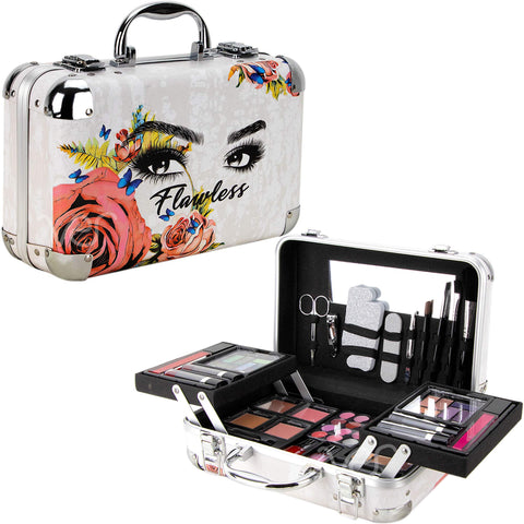 Ver Beauty 6pcs Makeup Gift Set With Extendable Trays and Mirror, Vmk506, Flawless, White, 1 Count