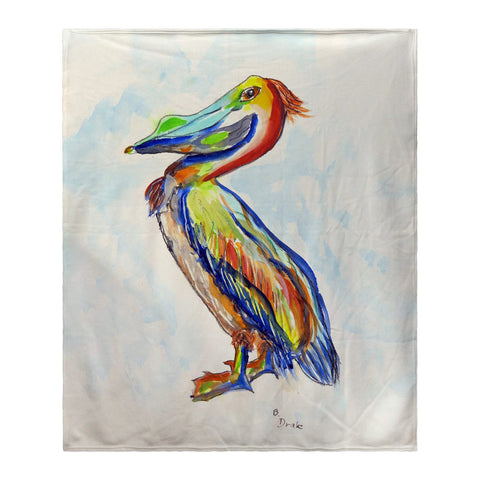 Betsy Drake Interiors Sylvester Pelican Fleece Blanket