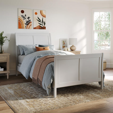 AFI Portland Twin XL Size Bed with Matching Footboard in White