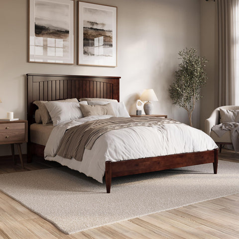 AFI, Naples Queen Solid Wood Low Profile Platform Bed, Walnut
