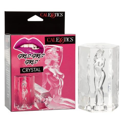 CalExotics Girls Girls Girls Crystal Male Masturbator, See Through Transparent Design and Closed End Superior Suction - SE-0892-05-3