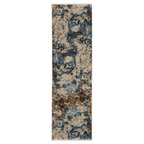 Oriental Weavers Hayden Area Rug - HAY01-2'3" x 7'6" - in Beige/Multi - Modern Style, Stain Resistant, Family and Pet Friendly, Entryway, Hallway Runner Rug