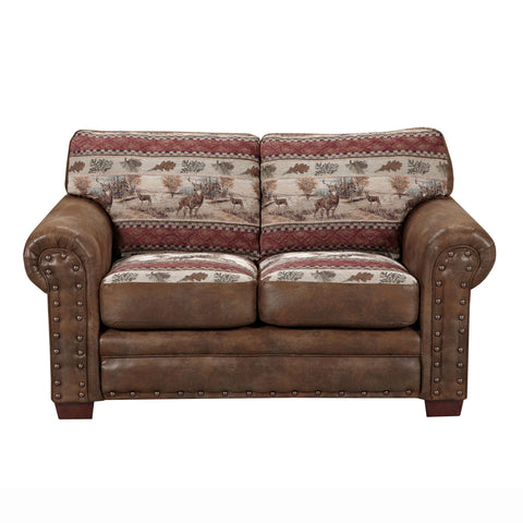 American Furniture Classics Microfiber Deer Valley Loveseat in Brown