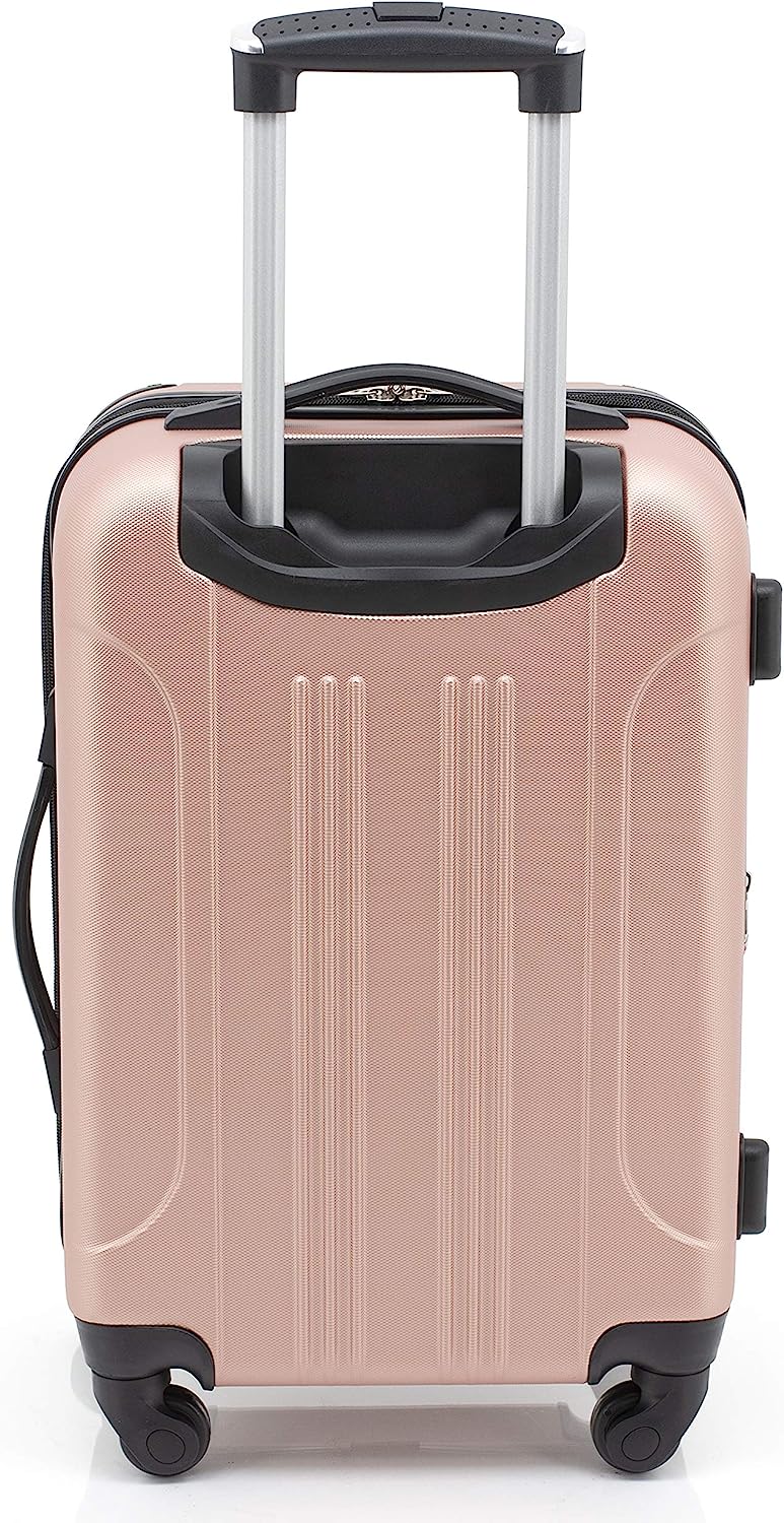 Travelers Club Chicago Hardside Expandable Spinner Luggages, Rose Gold, 20" Carry-On