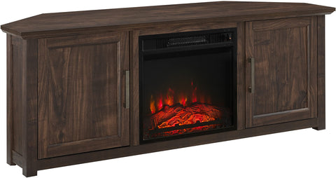 Camden Corner Fireplace Tv Stand For 65+ Inch Tv Dark Walnut