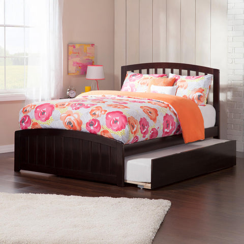 AFI, Richmond Full Platform Bed with Matching Footboard & Twin Trundle, Espresso