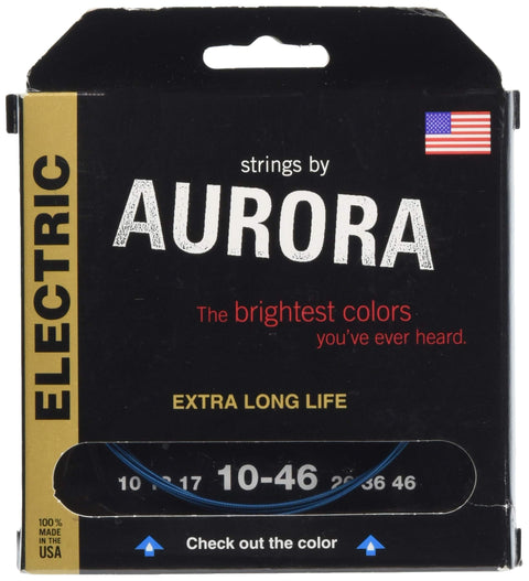 Aurora Electric Guitar Strings 10 Gauge Blue