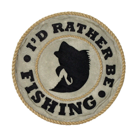 Spoontiques - Garden Décor - I'd Rather Be Fishing Stepping Stone - Decorative Stone for Garden