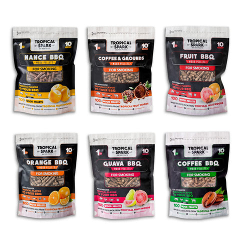 Tropical Spark Wood Pellets | Perfect for BBQ, Smoking, Grilling, Bake, Roast, Braise | Premium 100% All-Natural | Guava Wood | 1 lb. Bag