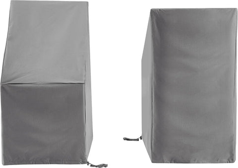 Crosley Furniture Patio Furniture Covers, Waterproof 2-Piece Outdoor Chair Cover Set for Dining Side Chairs, Gray