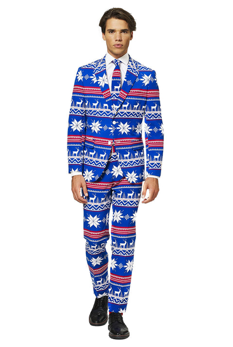 OppoSuits Christmas Suit - The Blue Rudolph - Full Set