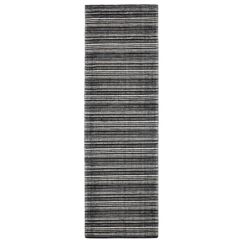 Oriental Weavers Circa Hand-Made Wool Blend Area Rug - CIR02-2'6" x 8' - in Black/Ivory - Modern Industrial Style, Hand-Made Wool Blend Rugs, Entryway, Hallway Runner Rug