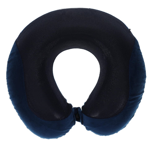 BC Outfitters BCO3565GELNVY Gel Neck Pillow with Memory Foam and Cooling Gel-Removable Washable Cover Front Snap for Travel Comfort-Navy