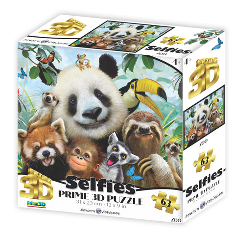 Fiesta Toys Super 3D Kids Zoo Selfies Jigsaw Puzzle with Zoo Animals - 63 Pieces Set …