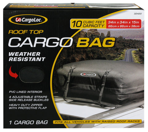 CargoLoc 32420 34-Inch x 34-Inch x 15-Inch 10-Cubic Feet Deluxe Roof Top Cargo Bag,Black