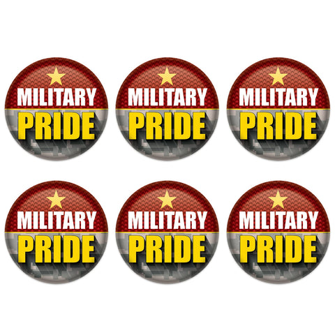Beistle 6 Piece USA United States Military Pride Pinback Button Badge Pins For 4th Of July Patriotic Decorations Independence Day Party Supplies And Favors