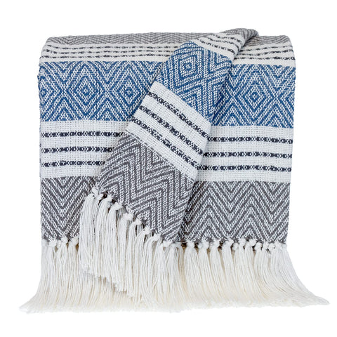 Parkland Collection Transitional Stripes Charcoal Rectangle 50 x 60 Throw