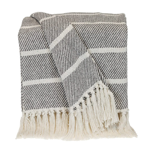 Parkland Collection Transitional Stripe Gray Rectangle 50 x 60 Throw